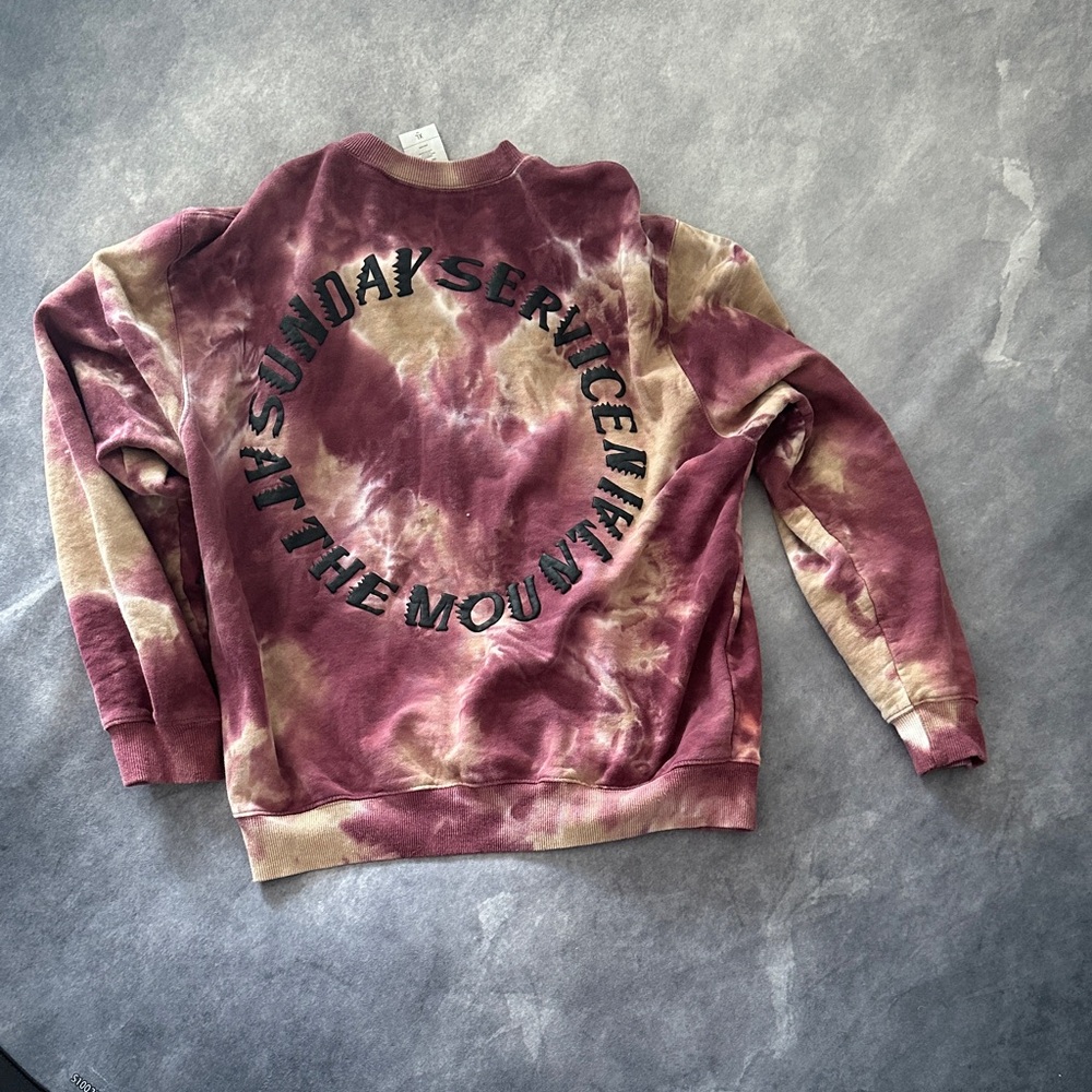 Holy Spirit Kanye West Yeezy Burgundy Tie-Dye Sweatshirt Sunday Service